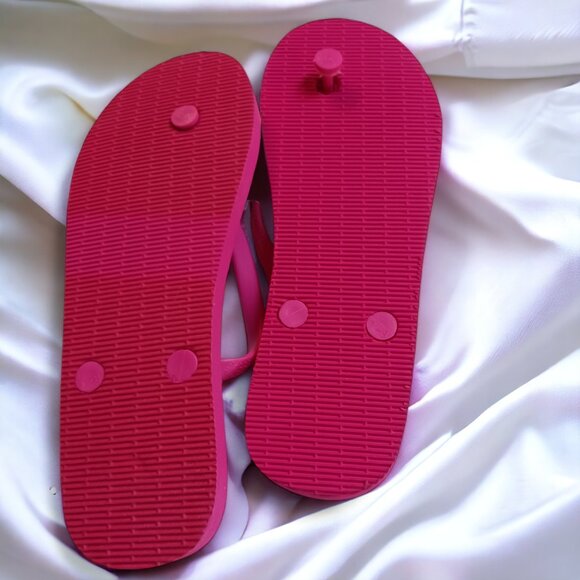 Womens Aeropostale Pink and White 1987 Flip Flops Size 7/8 - Picture 3 of 4